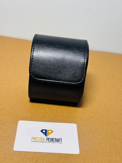 1 Slot Leather Watch Roll – Black Travel Case | Customizable